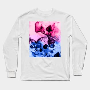 Bi-flag subtle marble abstract Long Sleeve T-Shirt